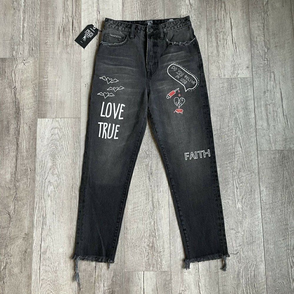 PRPS‎ Goods Amx High Waist Boyfriend Jeans Black 26